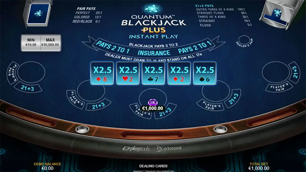 Quantum Blackjack Plus Instant Play demo