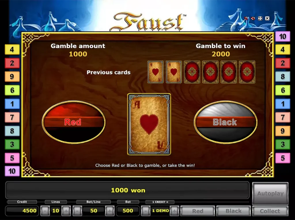 faust slot card game