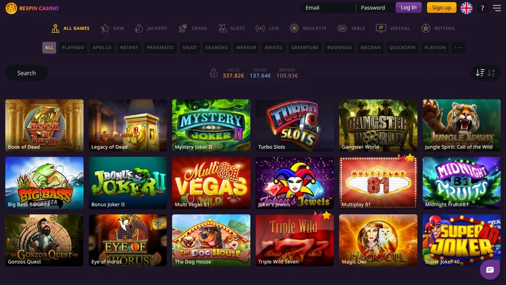 respins casino games