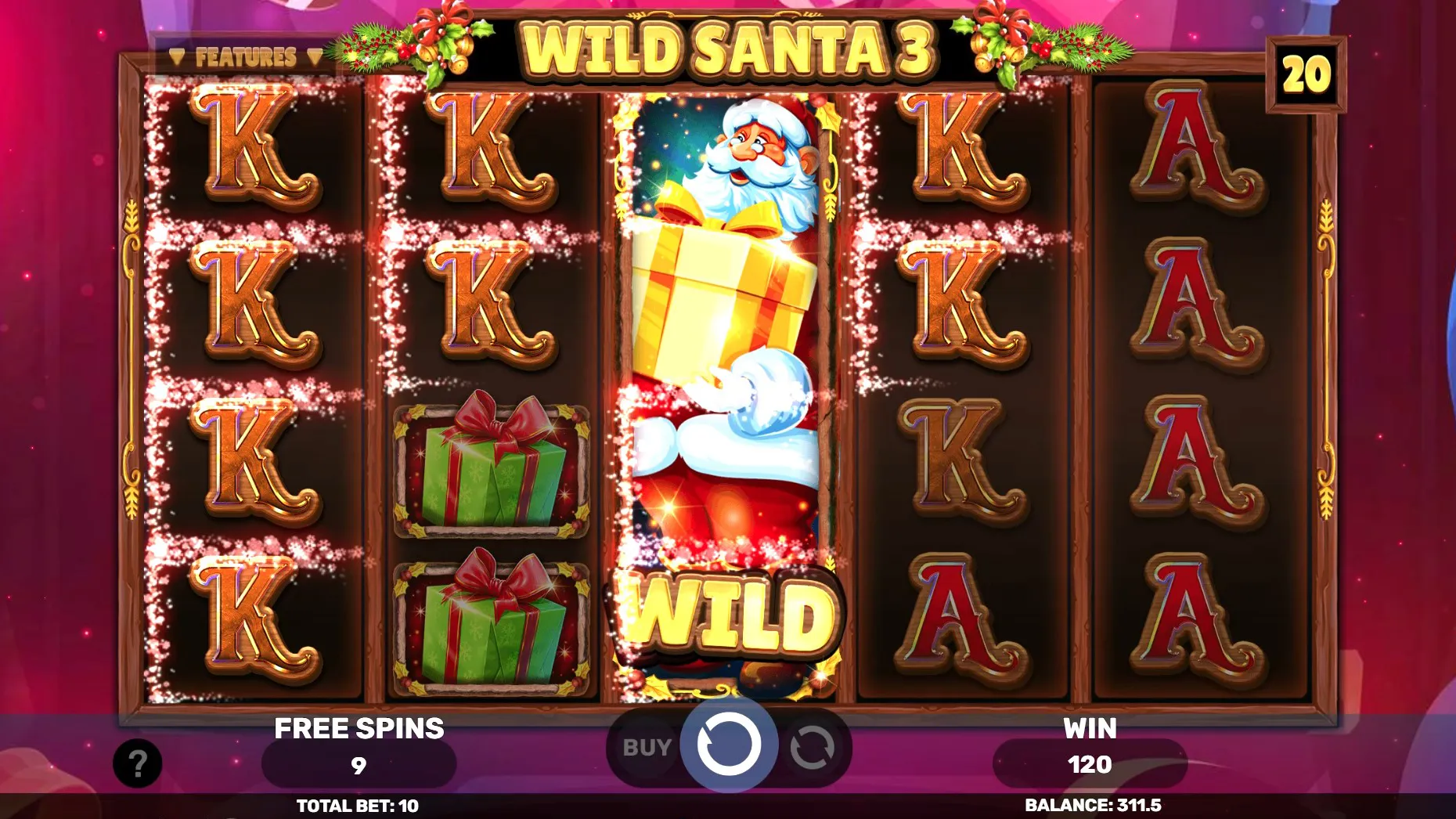 Wild Santa 3 slot bonus